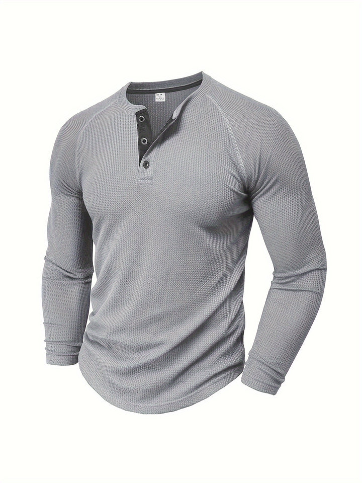 Jesse | Verfijnd Henleyshirt met Lange Mouw