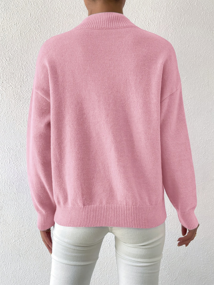 Britt | Elegante Trui met Opstaande Col