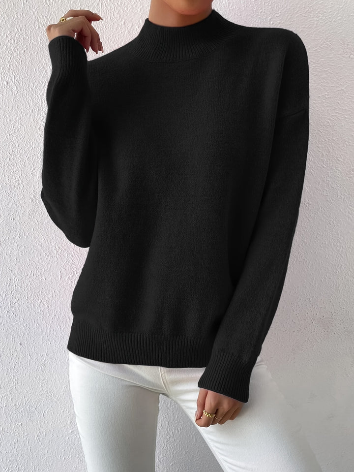 Britt | Elegante Trui met Opstaande Col