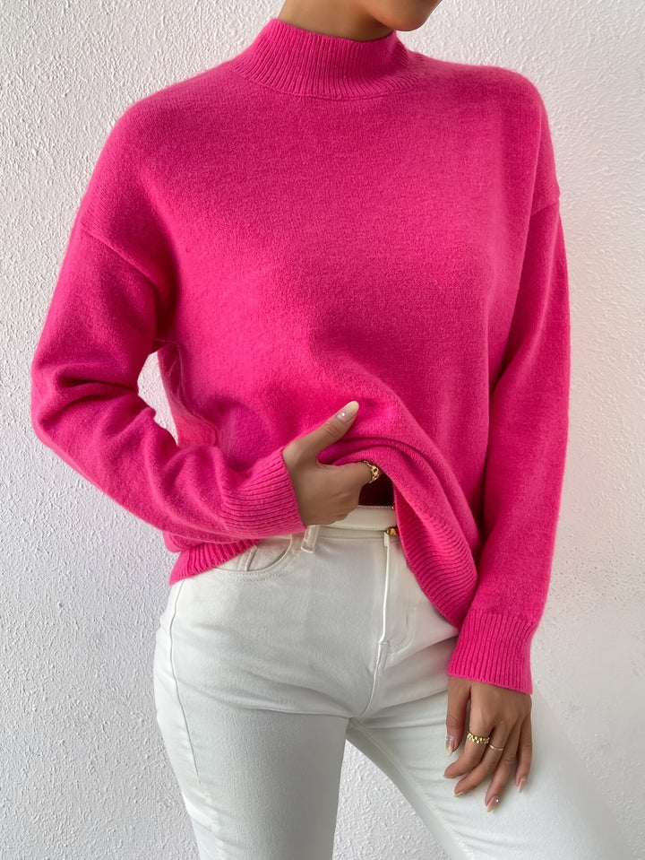 Britt | Elegante Trui met Opstaande Col