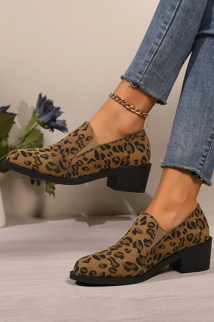 Angelique | Suède Loafers met Blokhak