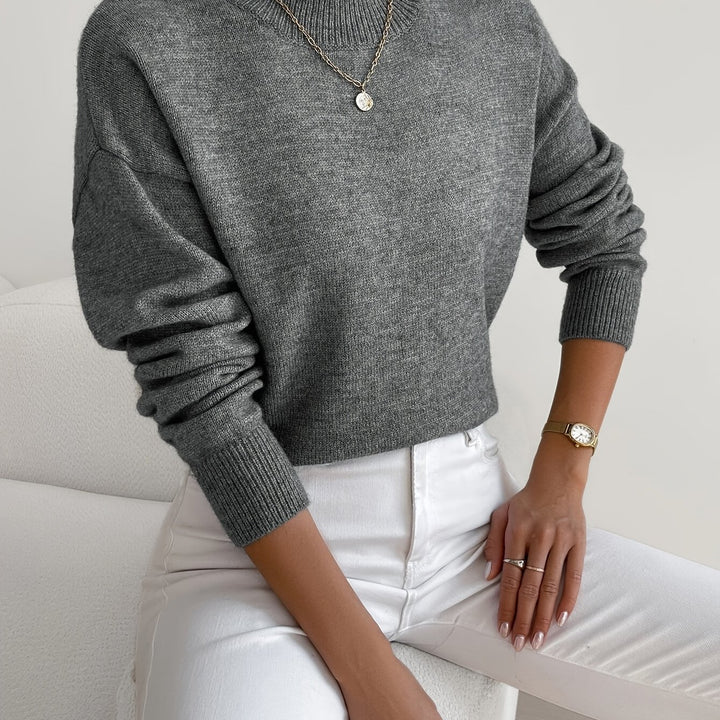 Britt | Elegante Trui met Opstaande Col