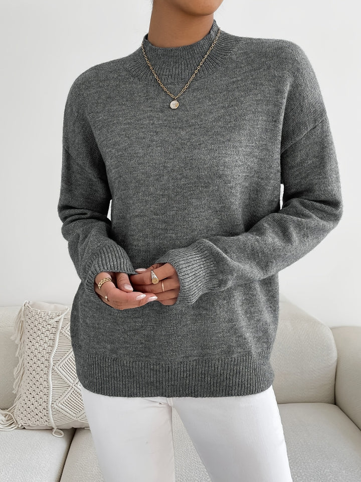 Britt | Elegante Trui met Opstaande Col