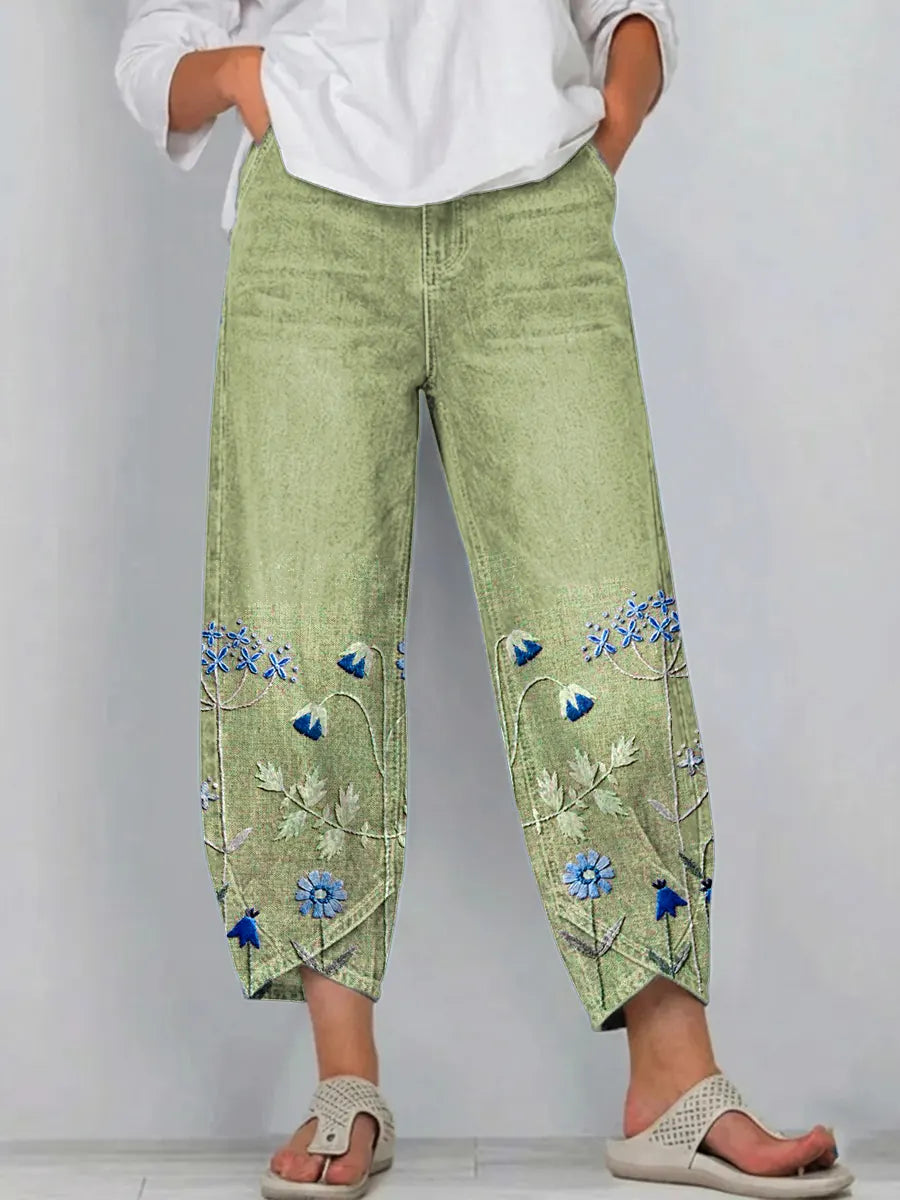 Sophie | Elegante Geborduurde Comfortbroek