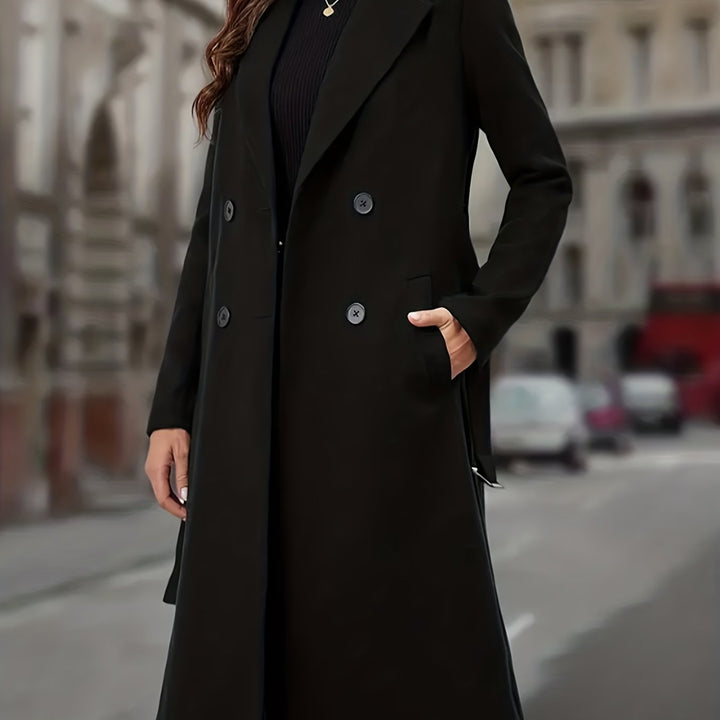 Evelien | Elegante Lange Dubbelrijer Mantel