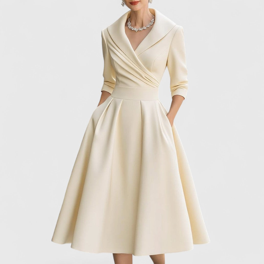 Margot | Elegante Midi-jurk met Tailleband