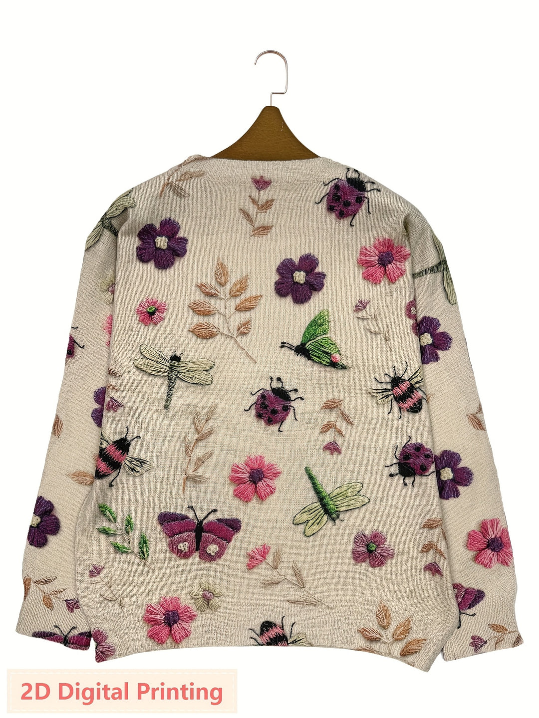 Marga | Bloemrijke Trui met Borduursels