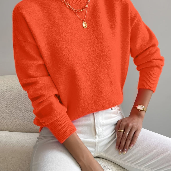 Britt | Elegante Trui met Opstaande Col