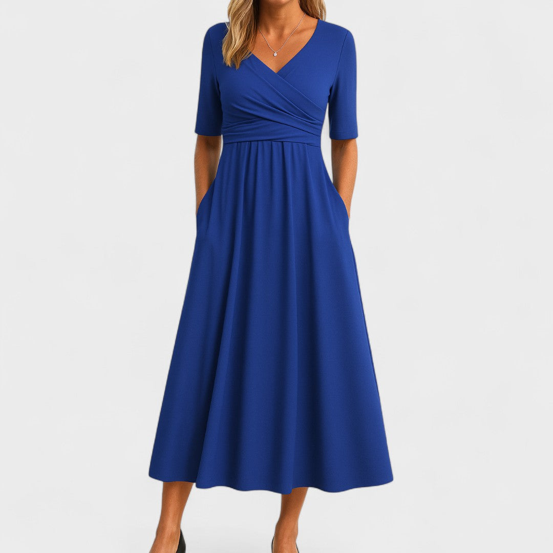 Maelle | Elegante Midi Jurk met V-Hals