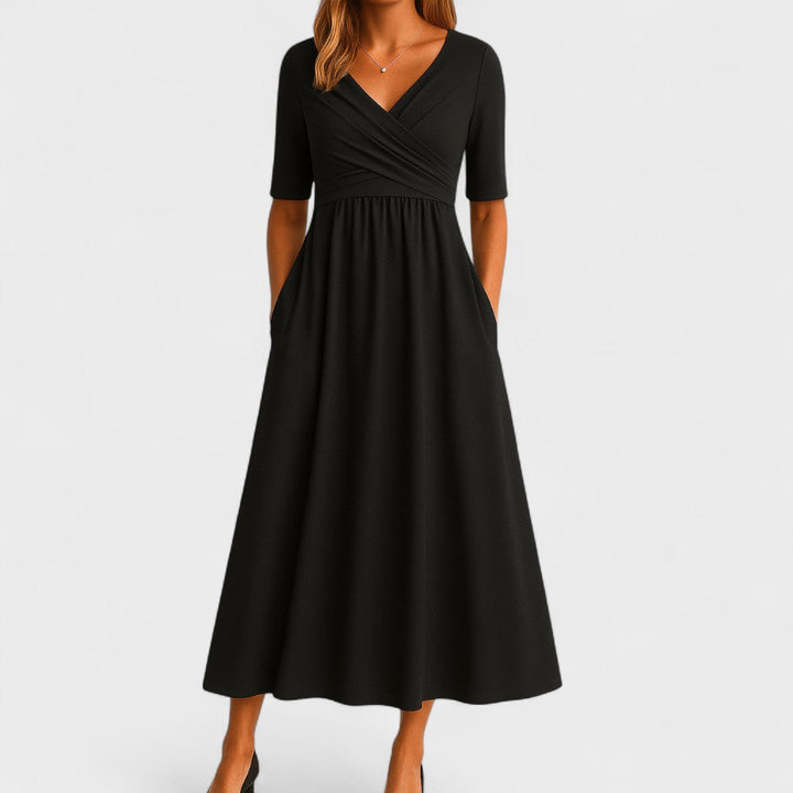Maelle | Elegante Midi Jurk met V-Hals