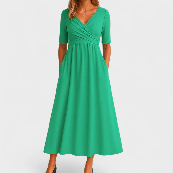 Maelle | Elegante Midi Jurk met V-Hals