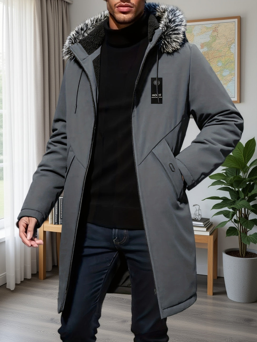 Leendert | Warme Halflange Parka met Capuchon