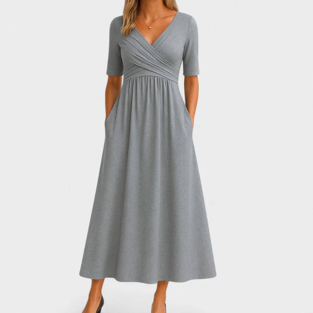 Maelle | Elegante Midi Jurk met V-Hals