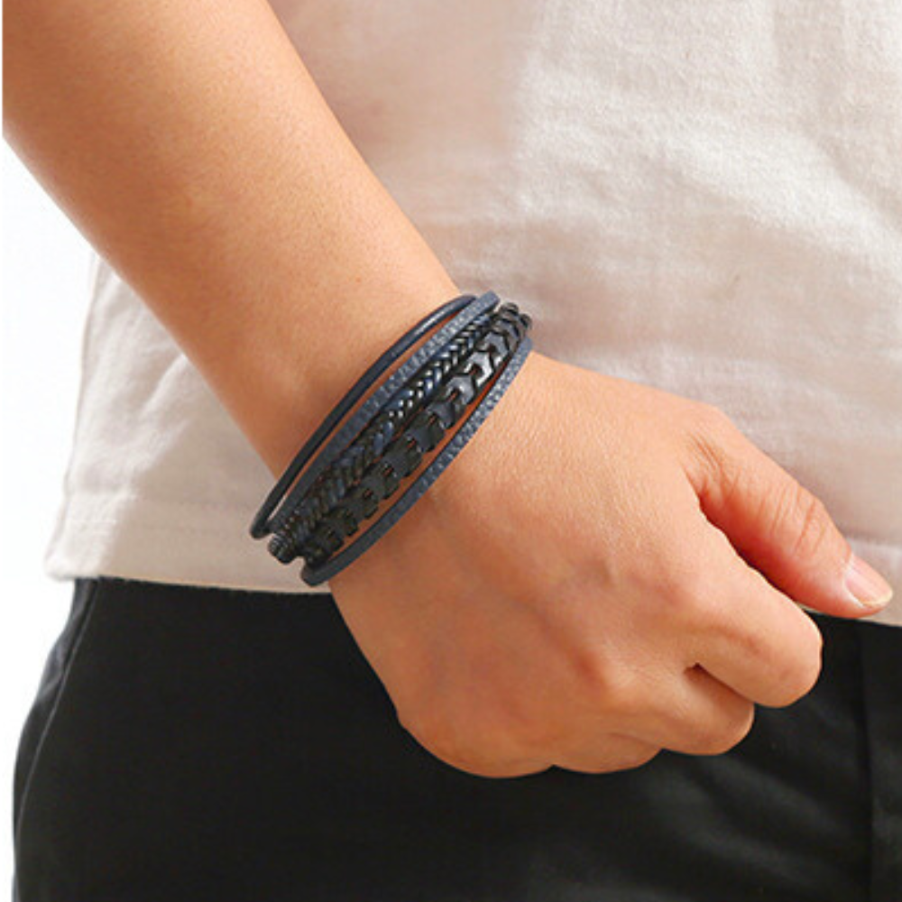 Corbin | Leren Gevlochten Viking Armband