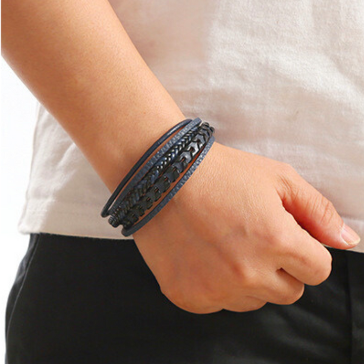 Corbin | Leren Gevlochten Viking Armband