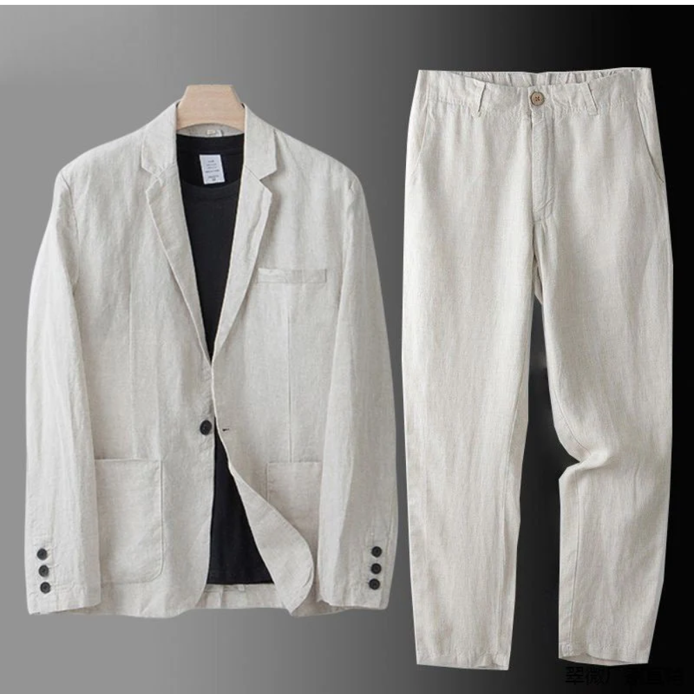 Roland | Zomerse set met overhemd en broek in casual stijl
