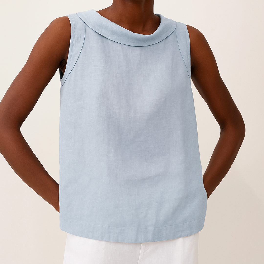 Cornelia | Elegante Mouwloze Top met Rolkraag