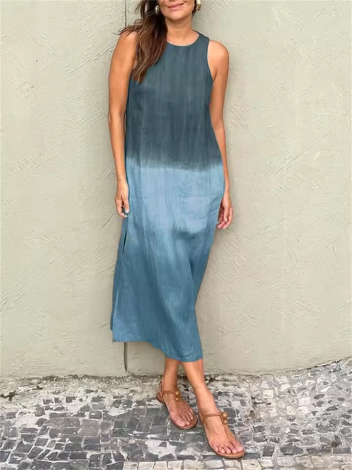 Marjolein | Mouwloze Zomerjurk met Ronde Hals