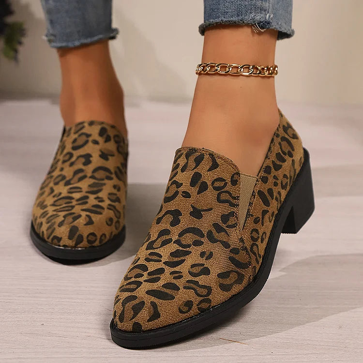 Angelique | Suède Loafers met Blokhak
