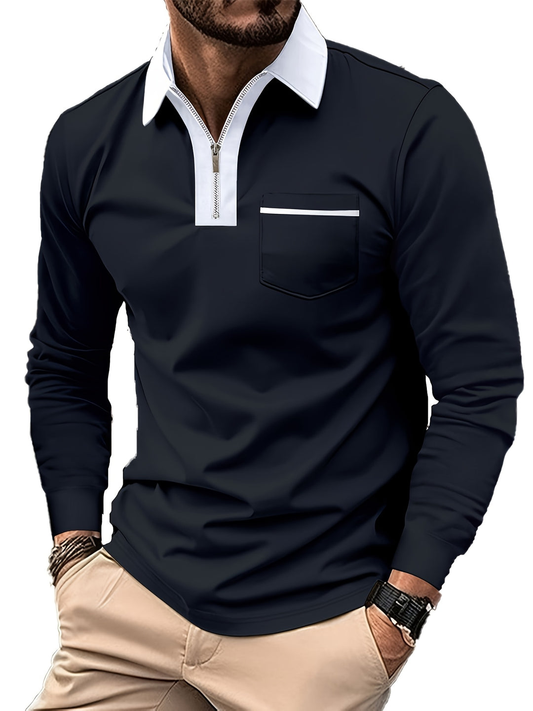 Bauke | Verfijnde Poloshirt met Rits