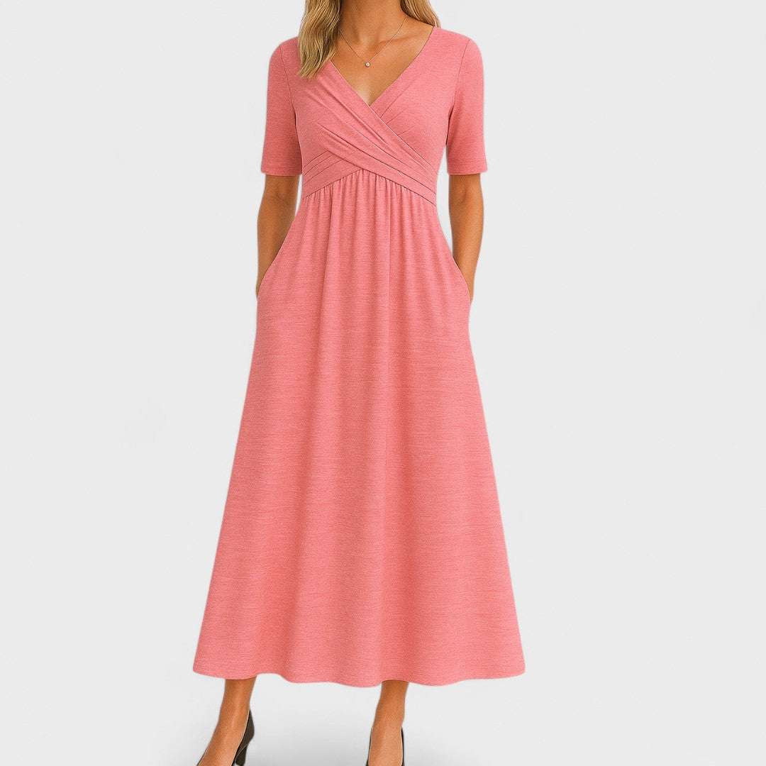 Maelle | Elegante Midi Jurk met V-Hals