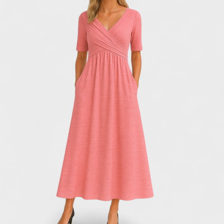 Maelle | Elegante Midi Jurk met V-Hals