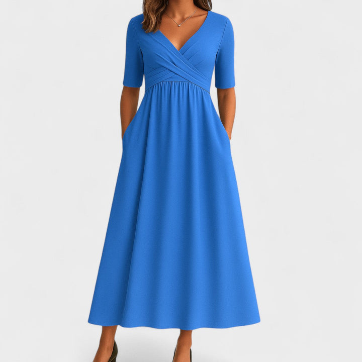 Maelle | Elegante Midi Jurk met V-Hals
