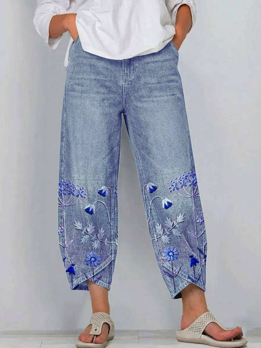 Sophie | Elegante Geborduurde Comfortbroek
