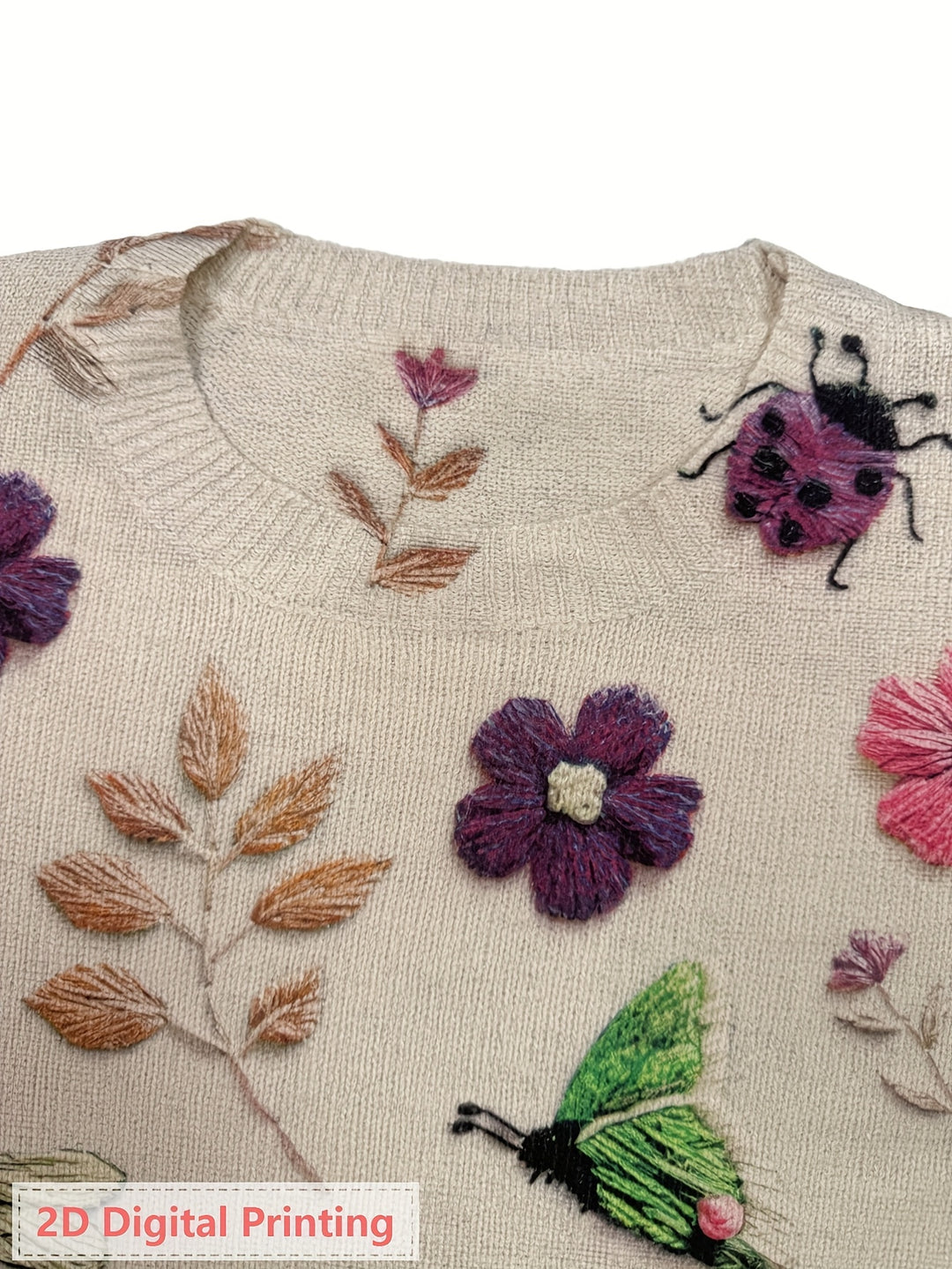 Marga | Bloemrijke Trui met Borduursels