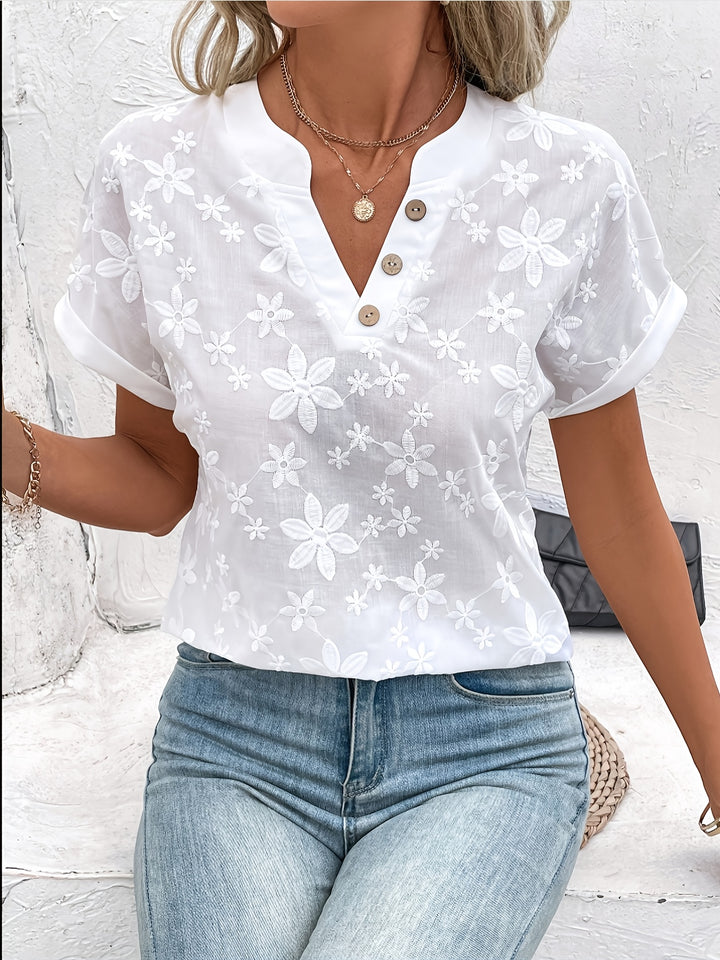 Sabine | Verfijnde Bloemenblouse