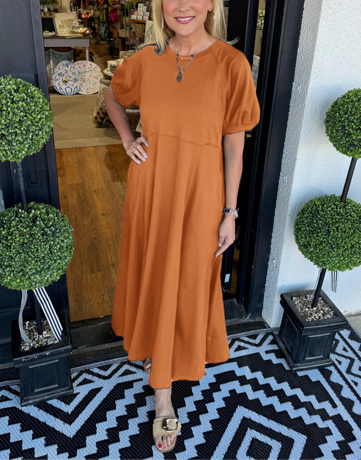 Esmee | Tijdloze Maxi Jurk met Korte Mouwen