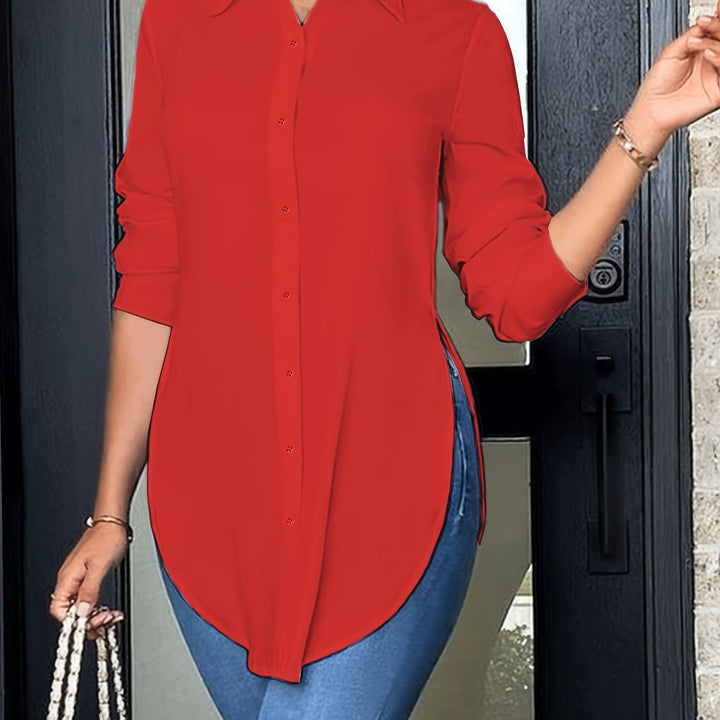 Neeltje | Verfijnde Blouse met Lange Mouwen