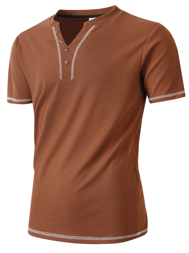 Thijs | Sportieve Henley met Knoopsluiting