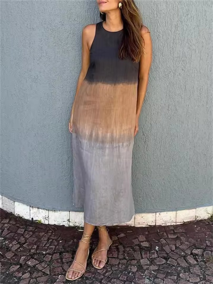 Marjolein | Mouwloze Zomerjurk met Ronde Hals