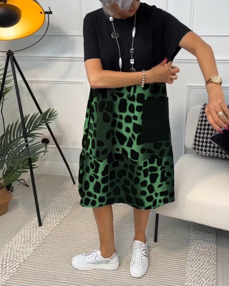 Jacqueline | Comfortabele artistieke jurk met halflange mouwen