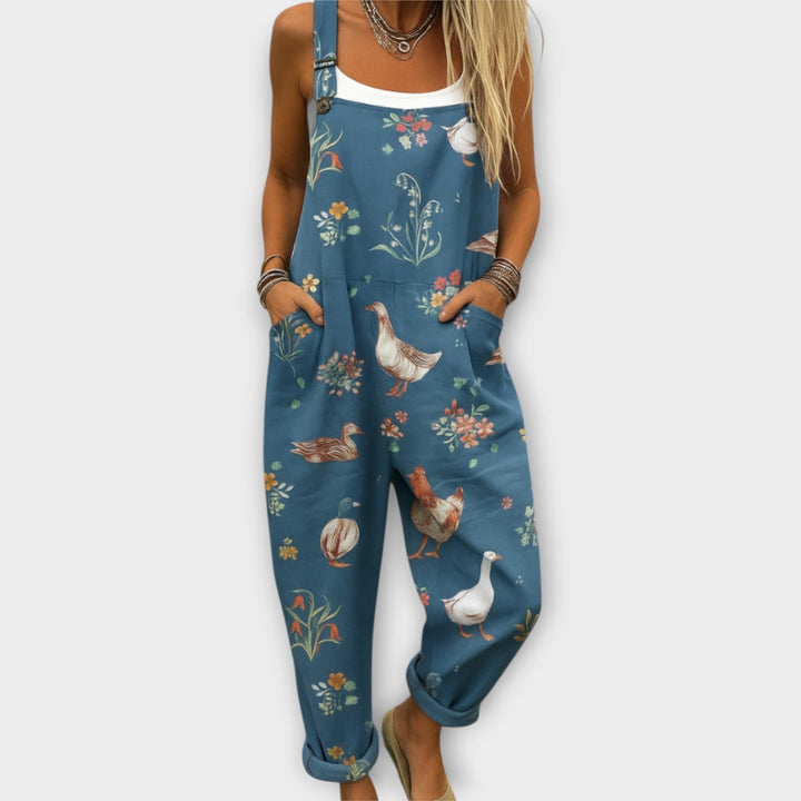 Lowenna | Losvallend Jumpsuit met Bloemmotief