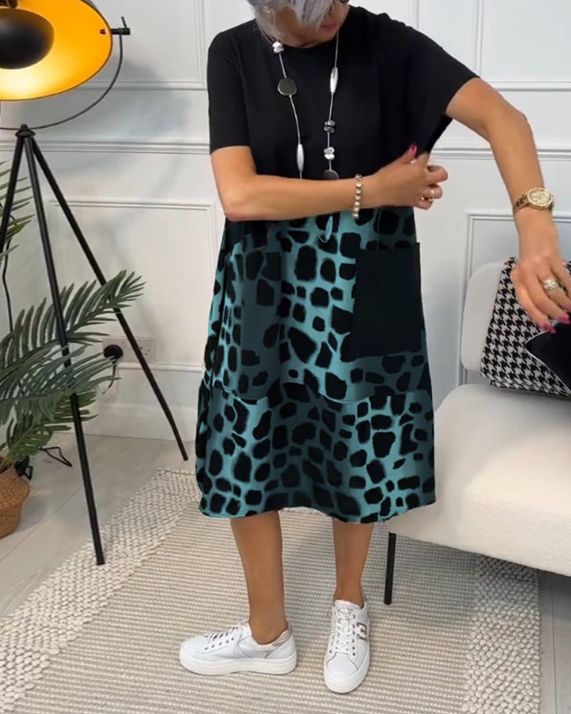 Jacqueline | Comfortabele artistieke jurk met halflange mouwen