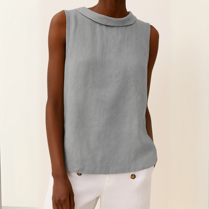 Cornelia | Elegante Mouwloze Top met Rolkraag