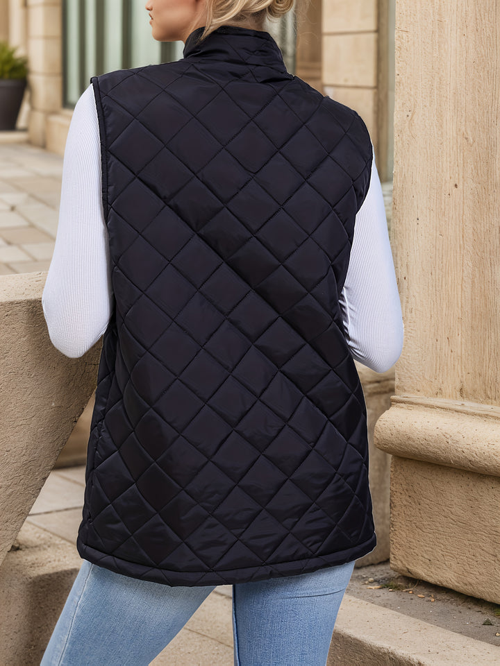 Lidewij | Gewatteerde Bodywarmer met Ruitmotief