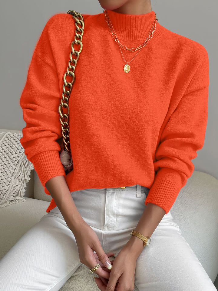Britt | Elegante Trui met Opstaande Col