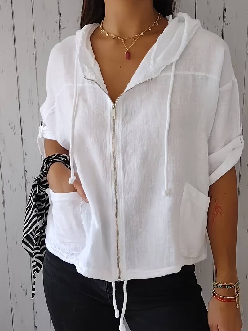 Rosalie | Luchtig Hooded Jack met Rits
