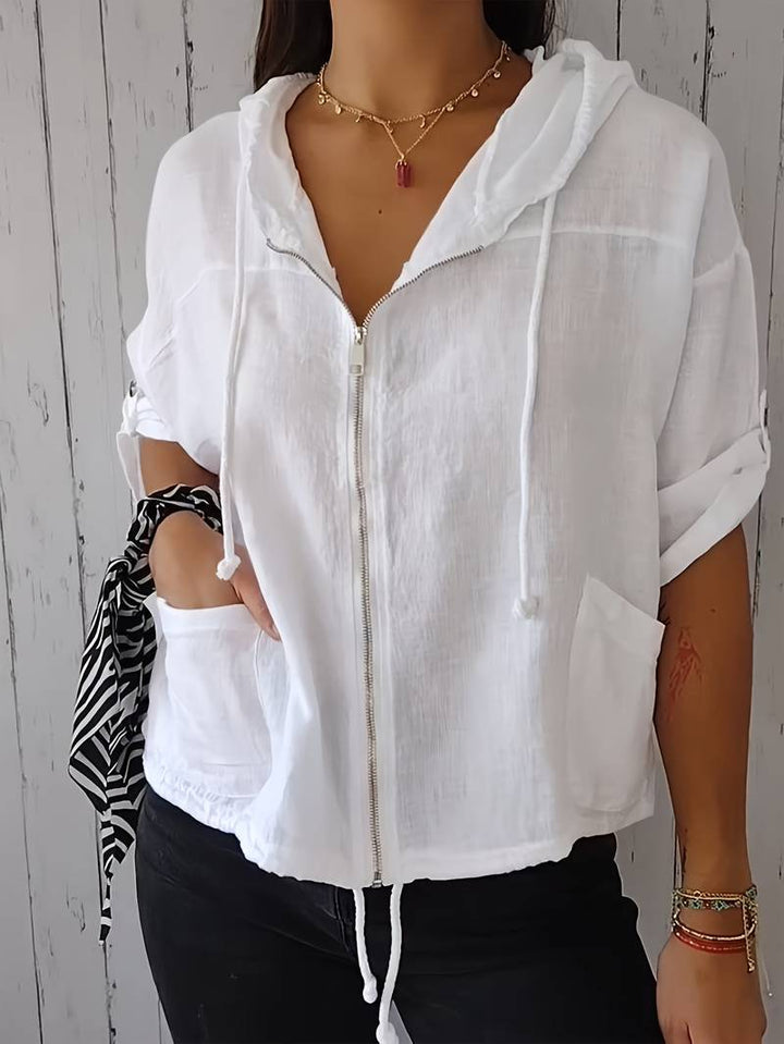 Rosalie | Luchtig Hooded Jack met Rits