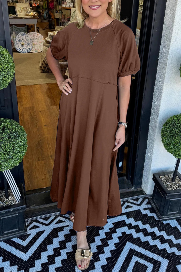Esmee | Tijdloze Maxi Jurk met Korte Mouwen