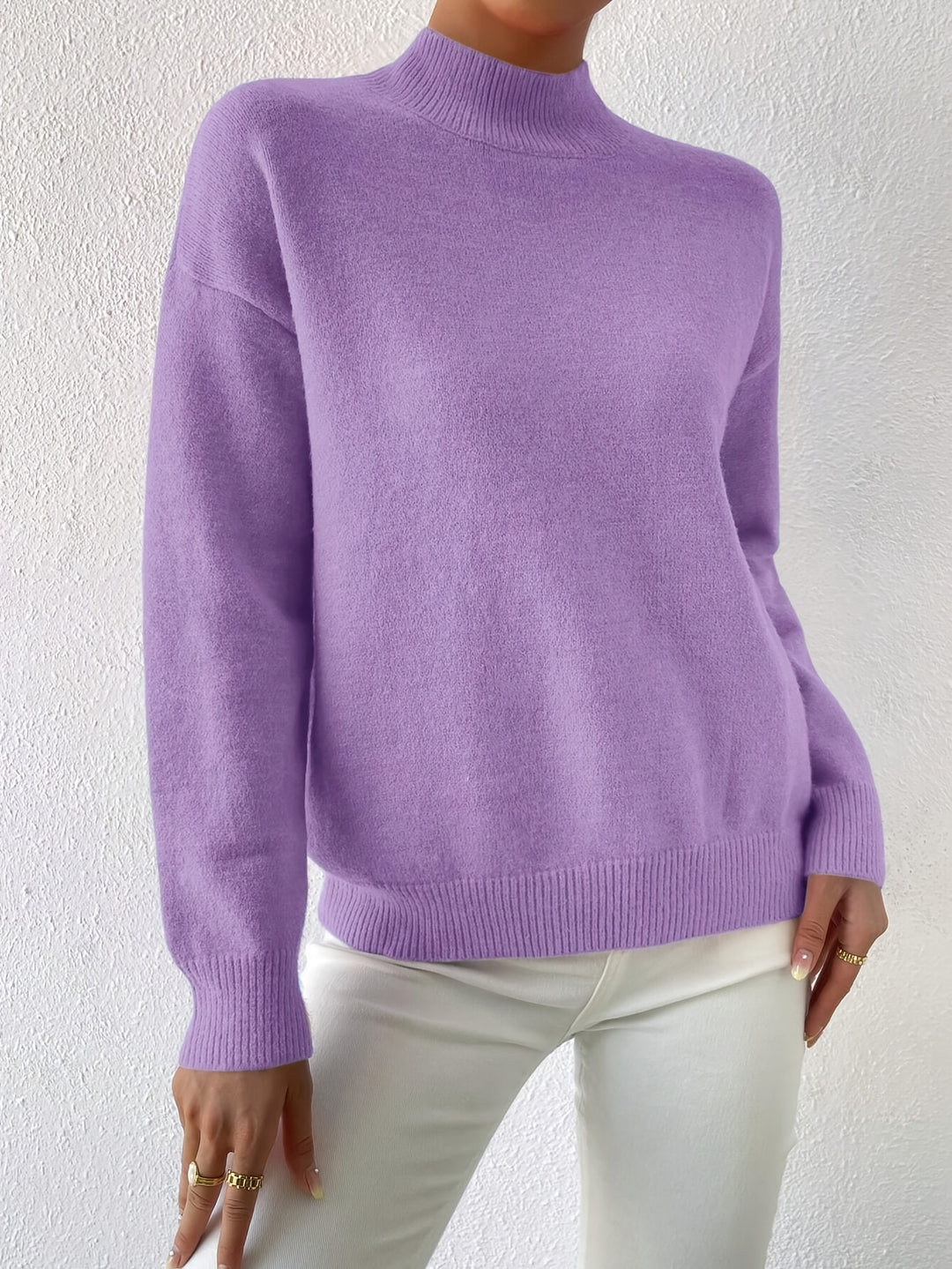 Britt | Elegante Trui met Opstaande Col