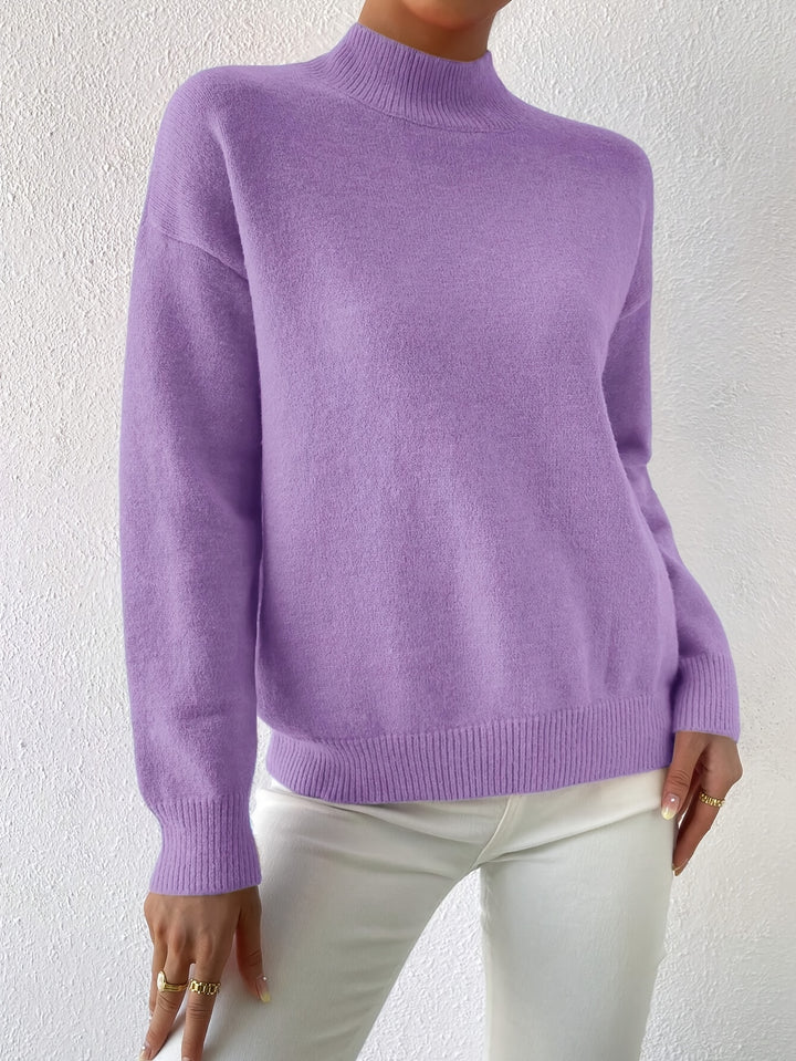 Britt | Elegante Trui met Opstaande Col