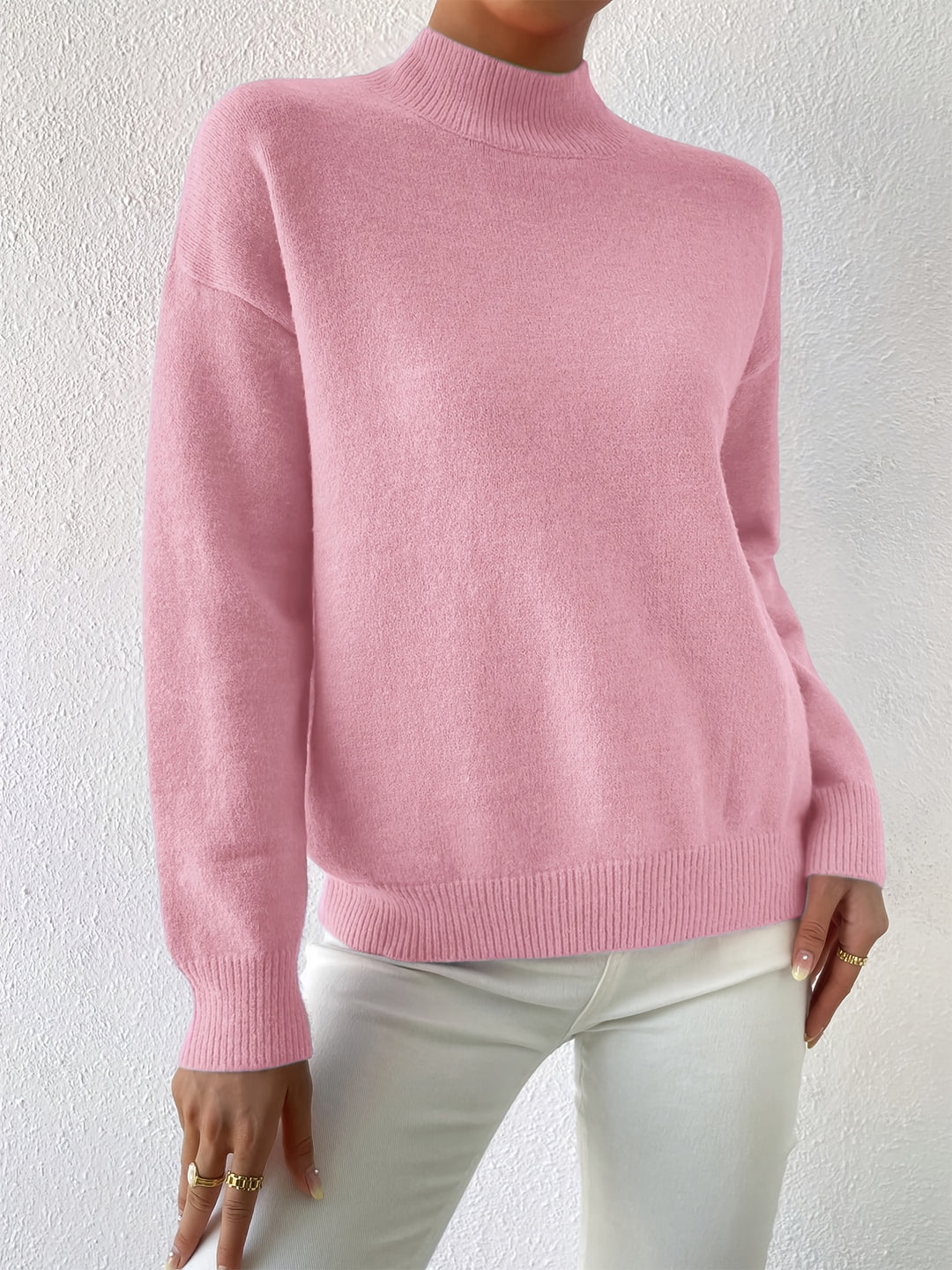Britt | Elegante Trui met Opstaande Col