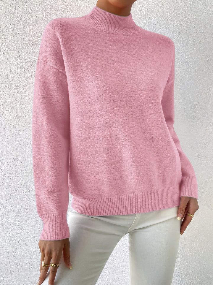 Britt | Elegante Trui met Opstaande Col