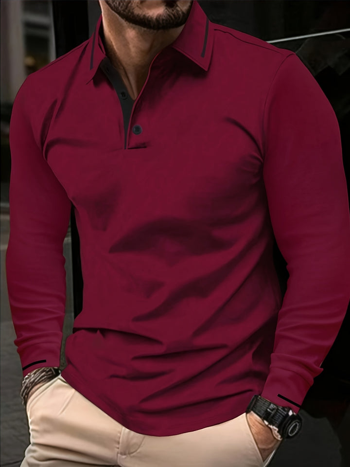 Wim | Verfijnde Poloshirt met Lange Mouwen