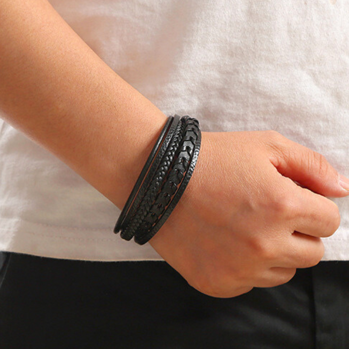 Corbin | Leren Gevlochten Viking Armband