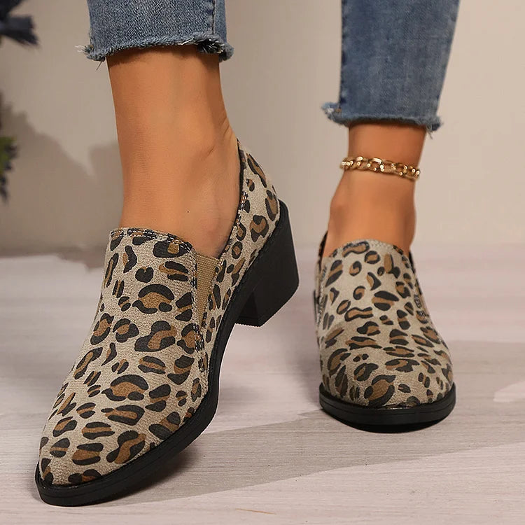 Angelique | Suède Loafers met Blokhak